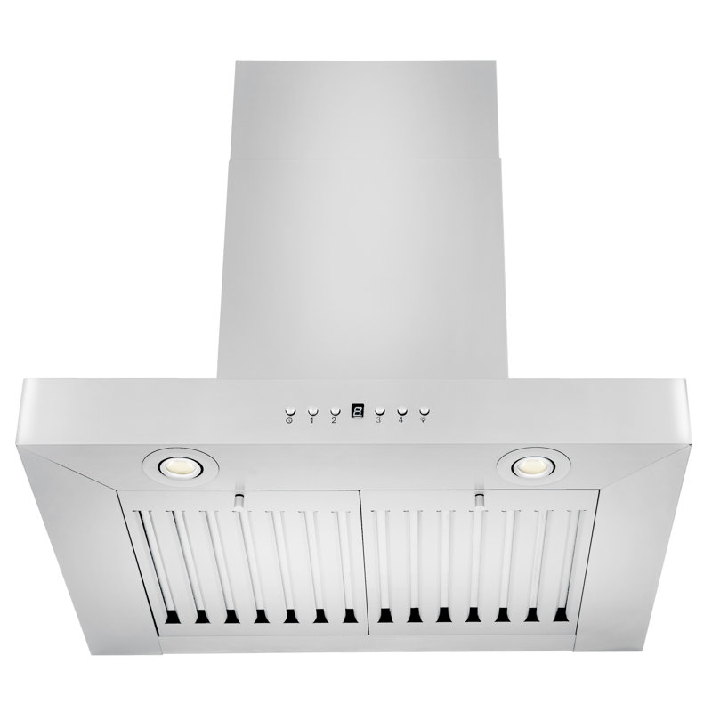 24" 400 CFM Ductless Wall Mount Range Hood, Stainless Steel