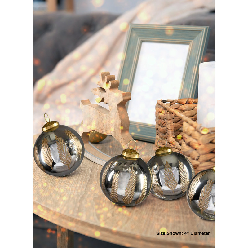  Ensemble de 4 décorations en verre 4 po