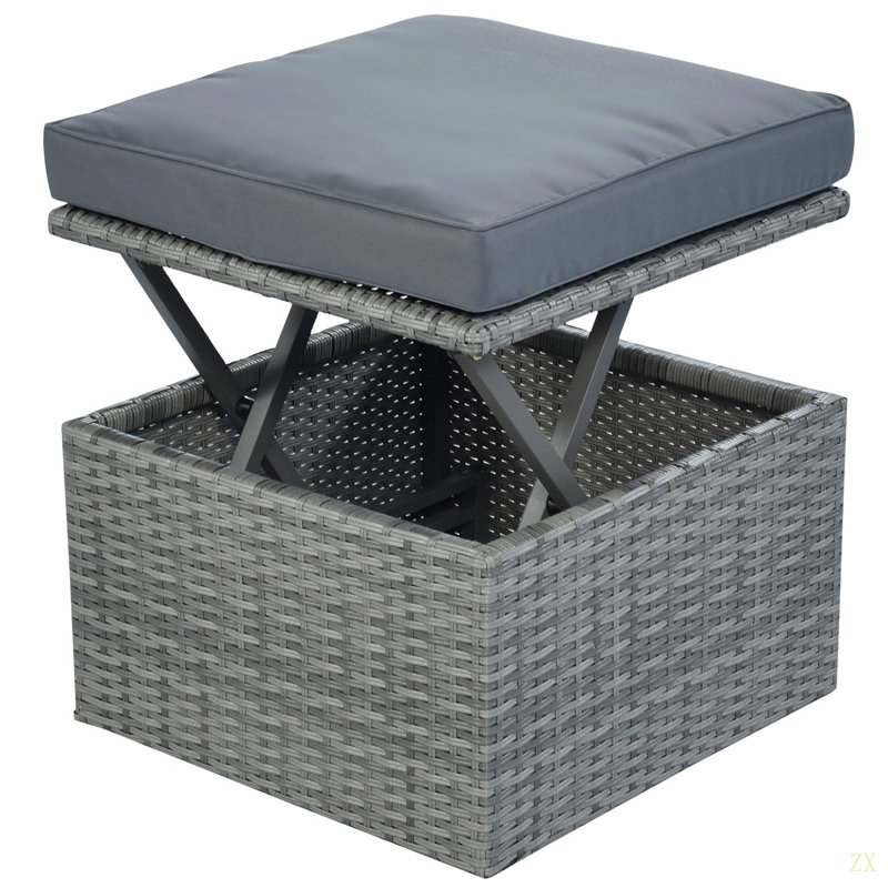 Méridienne d'extérieur avec lit escamotable, Gris