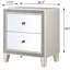 Table de chevet miroir doublée de feutre en champagne - 2 tiroirs pour la décoration de la chambre à coucher avec doublure élégante