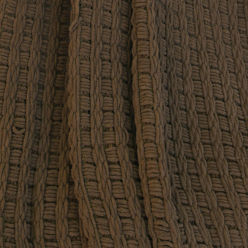 Jeté tricoté Space Yarn, Chocolat, 50 po x 60 po