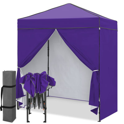 EAGLE PEAK 6 Ft. W x 4 Ft. D Steel Pop-Up Canopy, Outdoor Portable Instant Shelter Folding Canopy with 4 Sidewalls