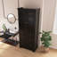 Grande armoire de salle de bain moderne autoportante avec tablettes réglables et portes en verre à fermeture en douceur-1489074585