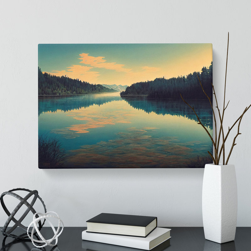 Painted Forest Lake - Wrapped Canvas, 50cm H x 76cm W x 3cm D