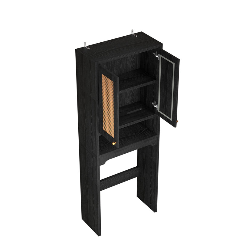 Armoire de rangement au-dessus de la toilette, Noir