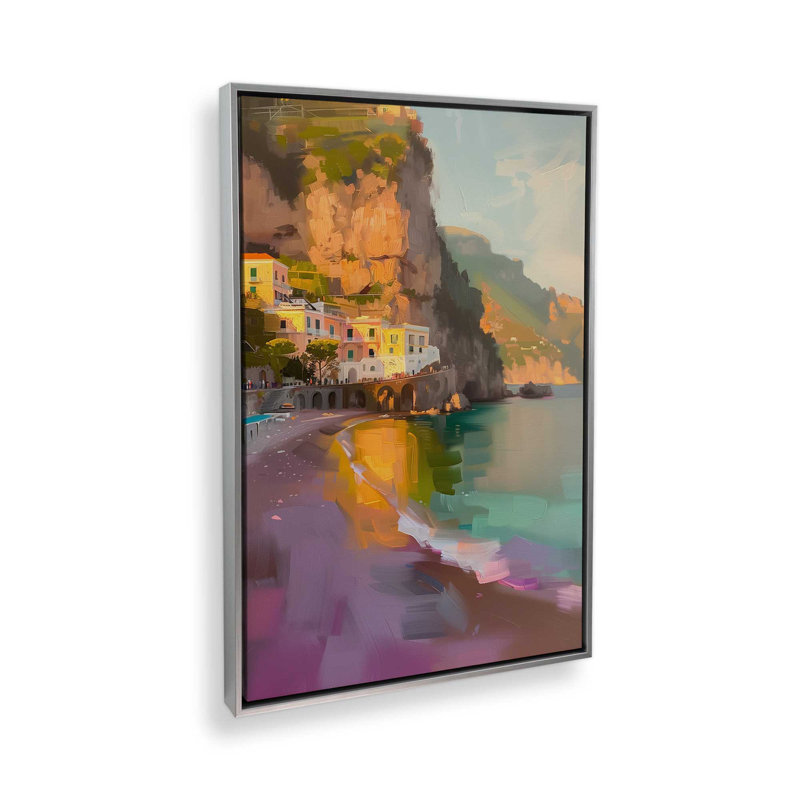 Amalfi Sunset Glow, H 31 po x l 21 po, Chrome poli, Cadre flottant