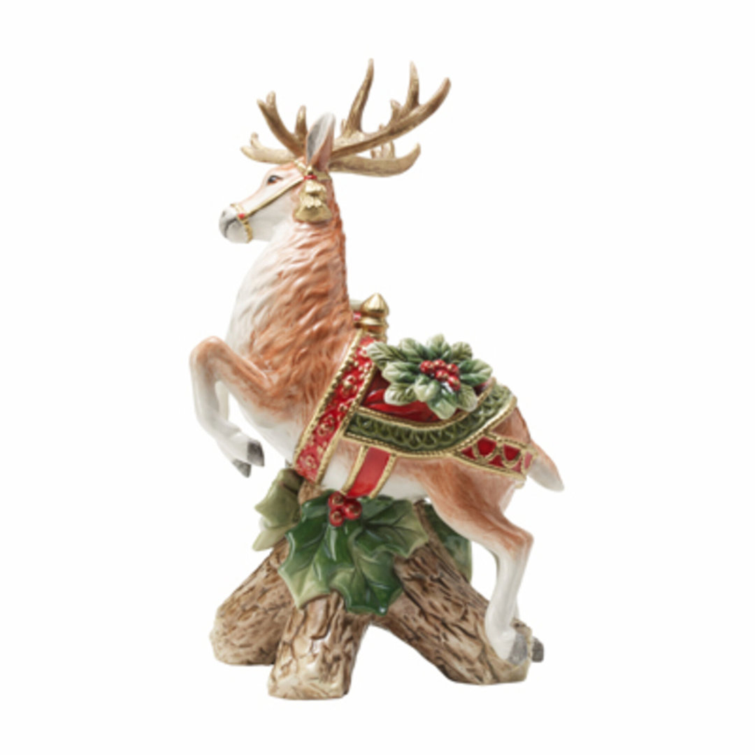 Fitz and Floyd Holiday Home Leaping Deer Candleholder Fitz and Floyd
