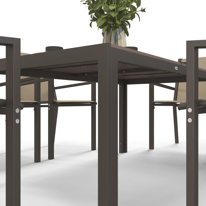 Steel Patio Dining Set Table,