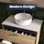 Lavabo de salle de bain rond encastré 16 po, lavabo en céramique blanc brillant, moderne pour meuble-lavabo, facile à nettoyer