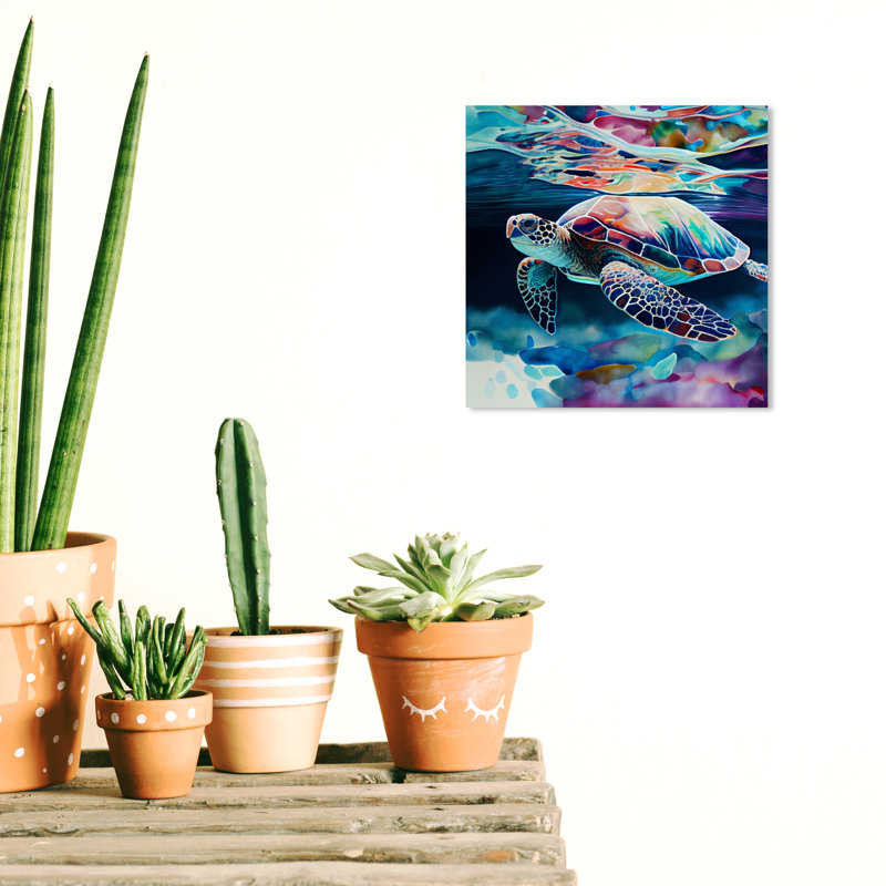 «Sea Turtle II», impression sur toile tendue, L 12 po x H 12 po x P 0,8 po