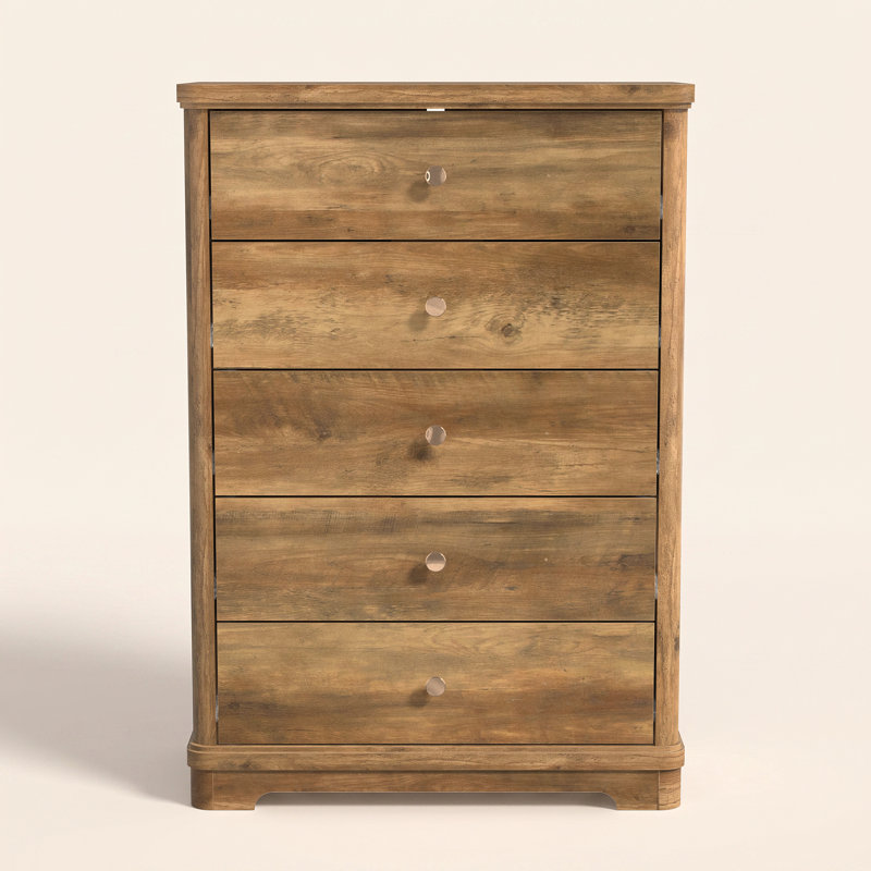 Burkhart 31.2" W Traditional 5-Drawer Chest of Drawers with Sculpted Base