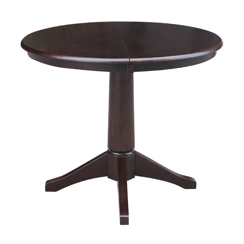 Ikuko Extendable Solid Wood Dining Table, Rich Mocha