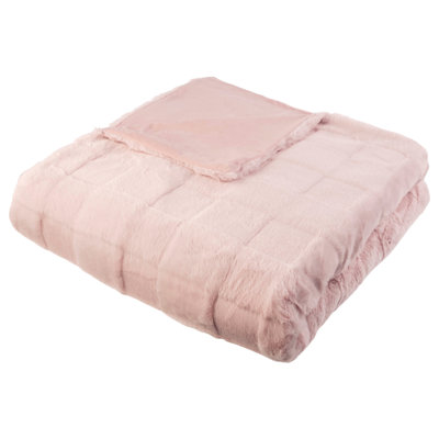 Couverture en fausse fourrure - jeté grand 60 x 80 pouces avec devant en fausse fourrure moelleux et dos en fourrure de vison - Literie pour canapés et lits par Lavish Home