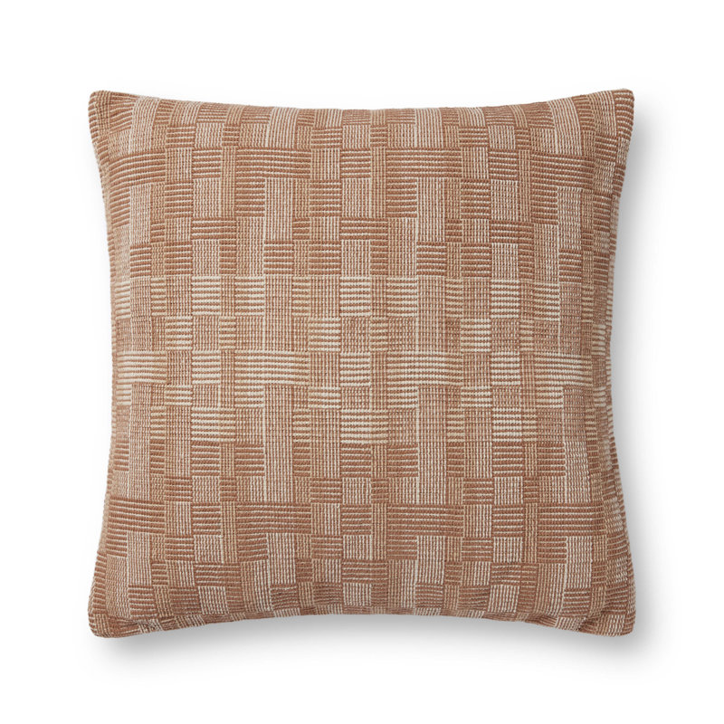 Amber Lewis Clay and Natural Round Cotton Pillow Cover