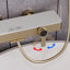 Système de douche thermostatique encastré numérique brossé or, ensemble de douche mural à 3 jets avec douche de pluie et cascade et douchette à fonction unique, valve thermostatique en laiton certifiée CUPC-128396906