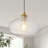 1 - Light Gold Kitchen Island Single Pendant Light With 11in Striped Clear Glass Shade-1347563810