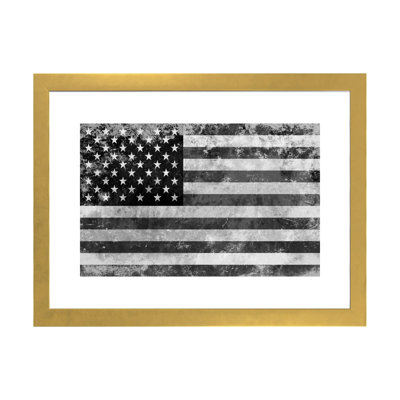 Drapeau des États-Unis «Melting Film» en noir et blanc II - reproduction