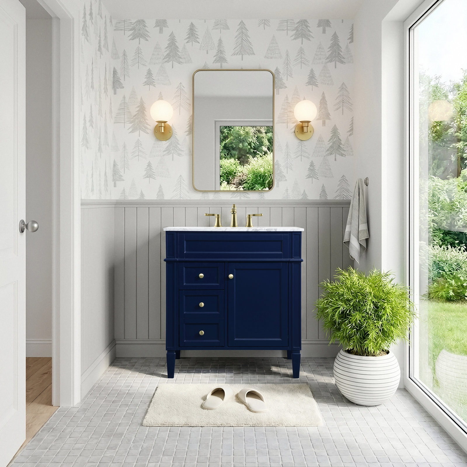 Rivers 32'' Single Bathroom Vanity, Blue