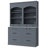 Modern 83.7Inch High Kitchen Pantry, Freestanding Tall Kitchen Hutch With Faux Marble Top,Cupboard Cabinet With 5 Storage Drawers And Adjustable Shelf, Set Of 2-1917111046
