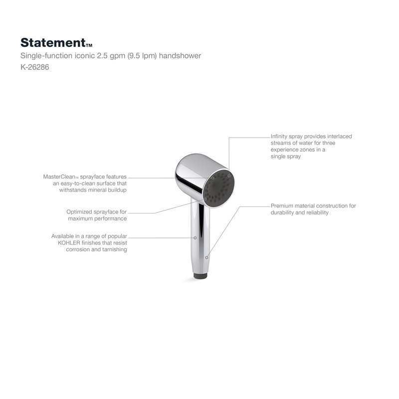 Statement 2.5 GPM Single-Function Iconic Handshower, Polished Chrome