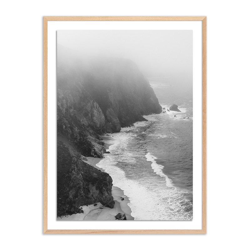 Escape/Big Sur, CA Framed Photographic Print, 24" H x 18" W x 1.5" D, Light Brown Framed