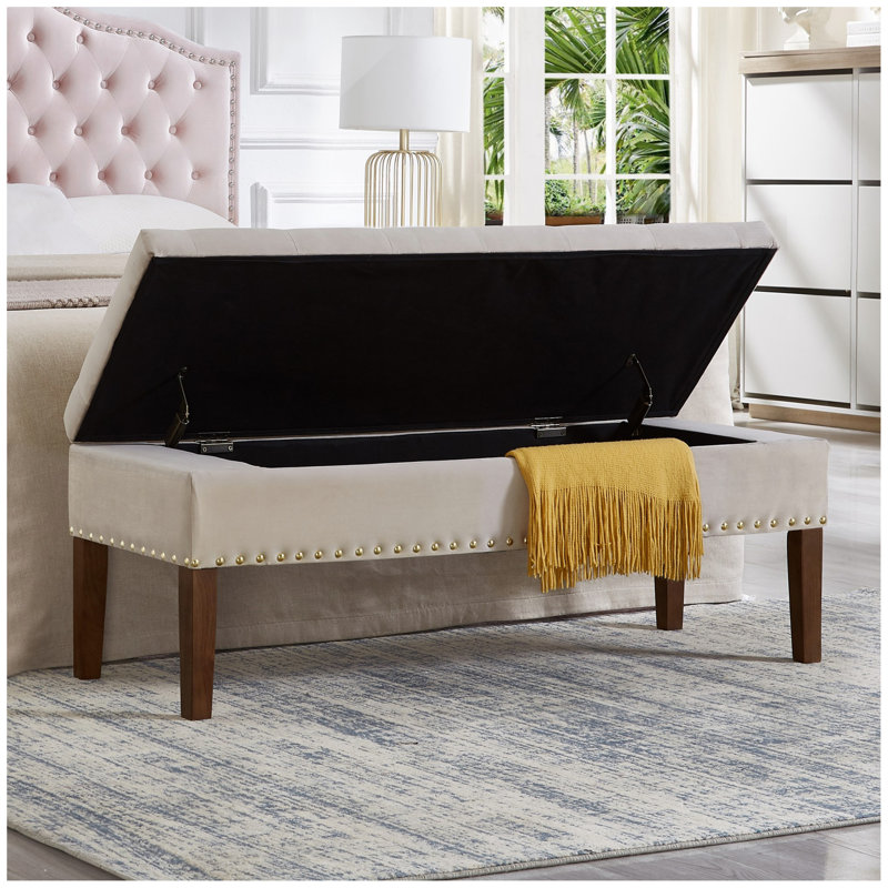 Banc capitonné avec rangement, Taupe
