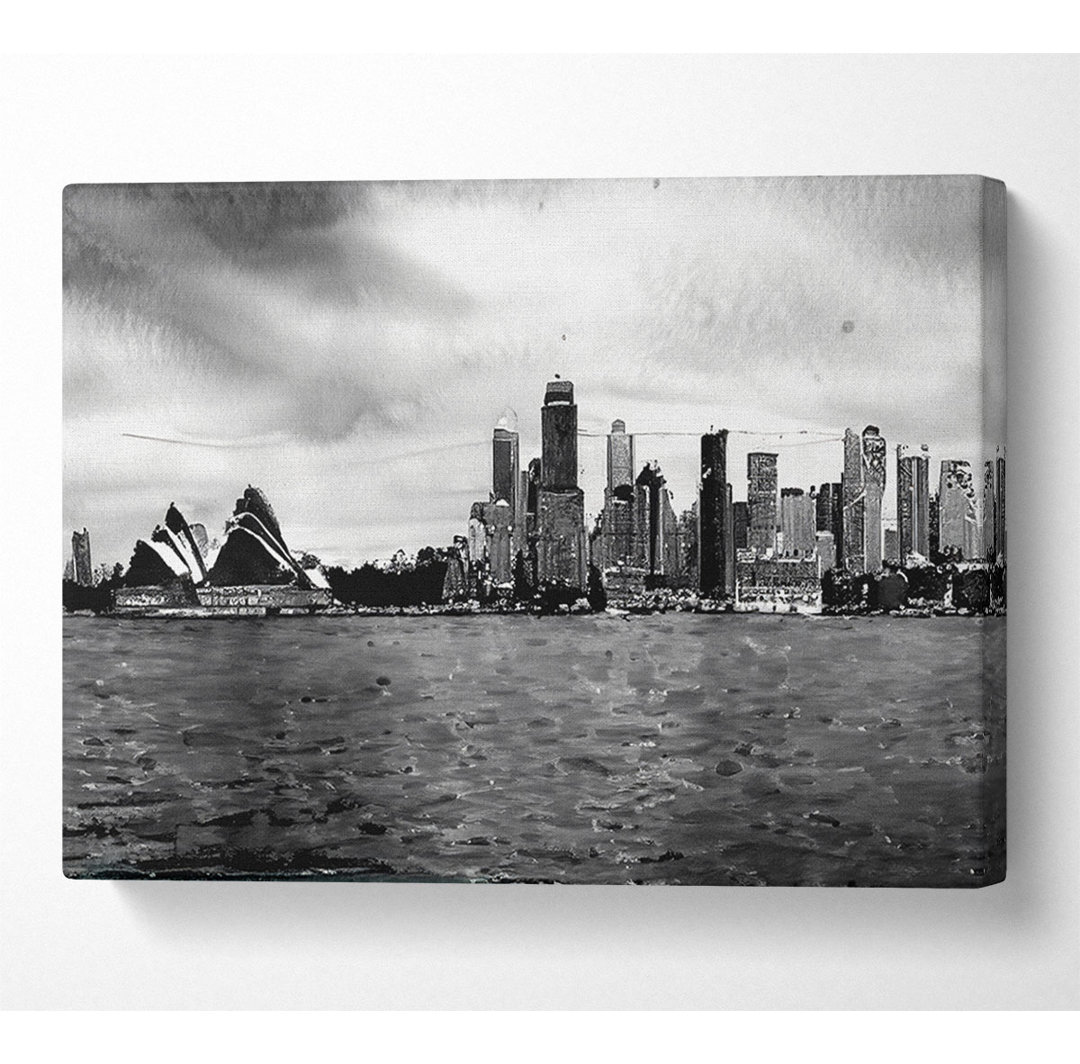 Australien Sydney River View B N W - Kunstdrucke auf Leinwand