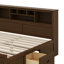 Très grand lit en bois avec tête de lit multi-rangement avec ports USB et tiroirs intégrés-1626586963