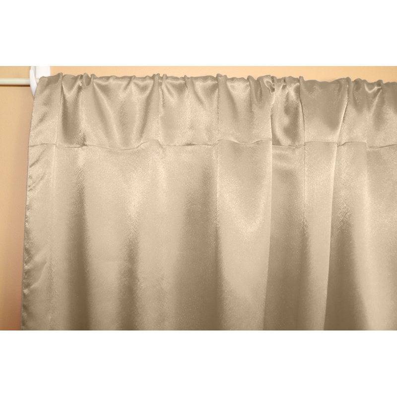 Panneau de rideau semi-transparent en polyester Dafni, L 58 po x L 72 po, Champagne