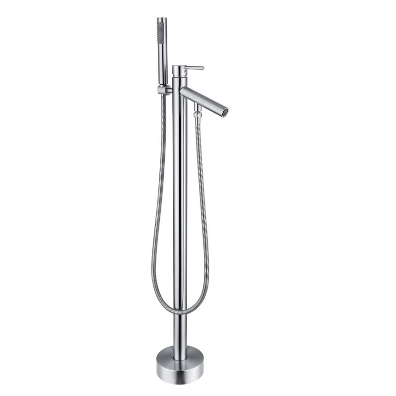 1 Handle Floor Freestanding Tub Filler with Diverter, Chrome