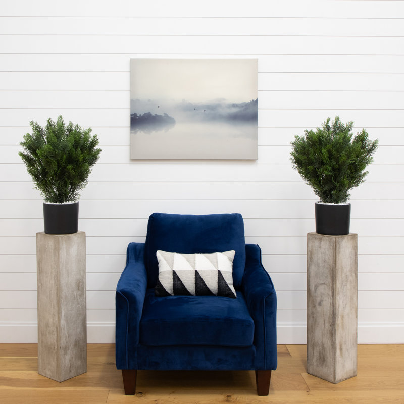 2ft. Artificial Cedar Tree UV Resistant (Indoor/Outdoor) - Set of 2, 24" H x 16" W x 16" D