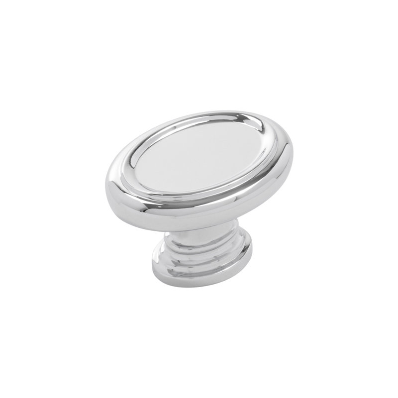 Berkshire Collection Oval Knob - 1-1/2" x 1-1/8 " Cabinet Knob - Farmhouse Hardware for Drawers & Cabinets, Chrome