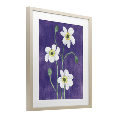 Acrylic Poppies Trio Framed Print Under Glass, design by Camila Juncos