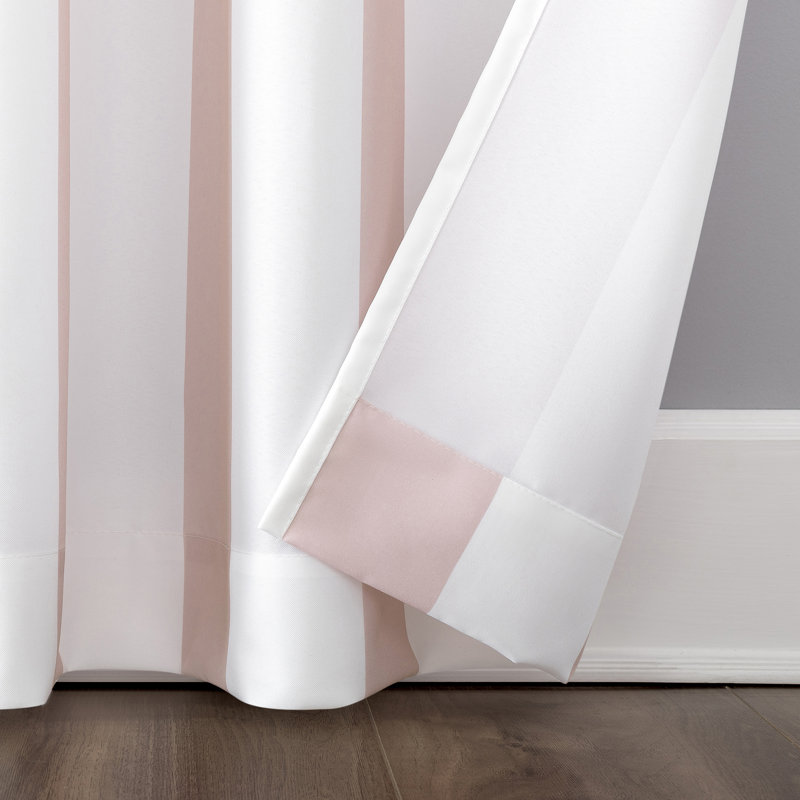 Reagan Cabana Stripe Semi-Sheer Grommet Curtain Panel, Blush Pink, 54'' W x 84'' L