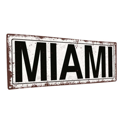 «En détresse, panneau métallique de Miami»