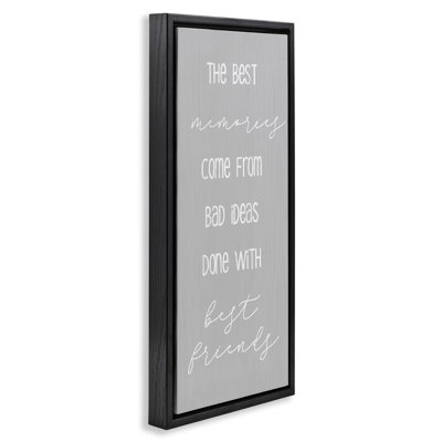Bad Ideas with Friends Brown Framed Floater Canvas Wall Art by Lil' Rue