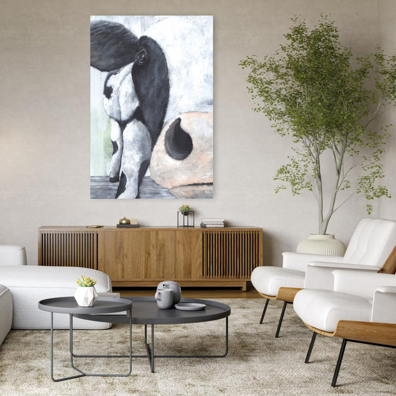 Portrait de vache contemporaine de Jessie, H 48 po x l 32 po