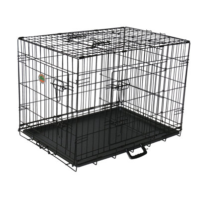 Metal Collapsible Pet Crate with 3 Doors