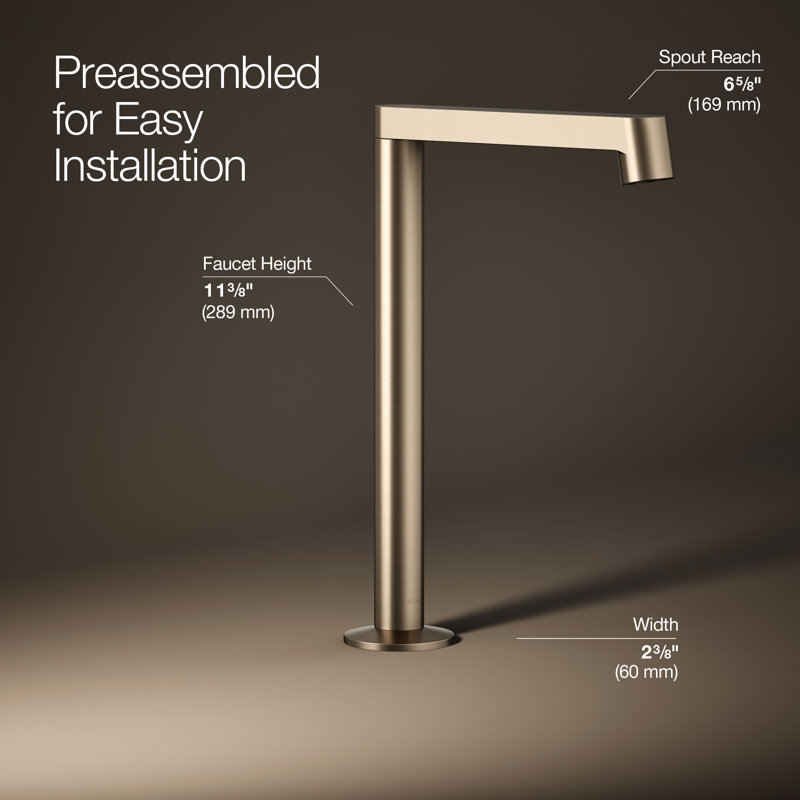 Components Tallbathroom Sink Spout with Row Design, Vibrant Brushed Bronze
