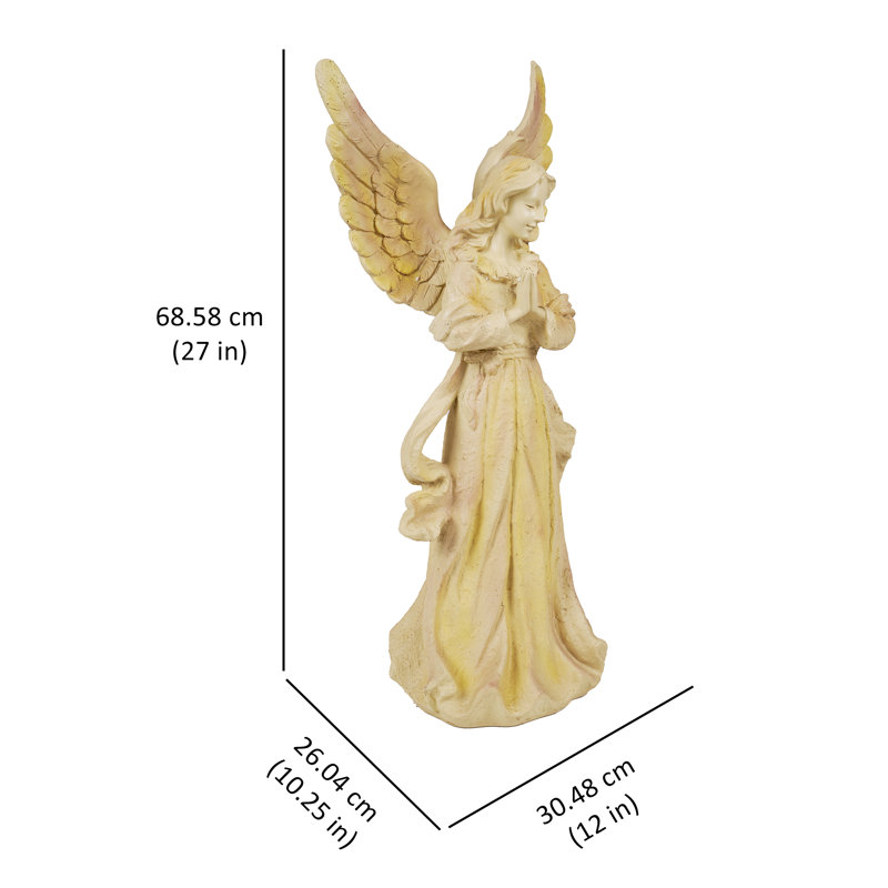 Standing Angel with Wings Up Statue
