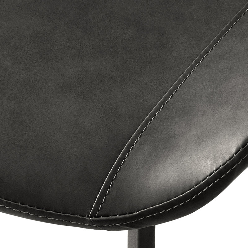 Modern Dining Chair – Upholstered Faux Leather Seats with Sturdy Metal Legs, Grey, 4