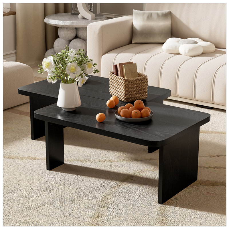Ensemble de tables basses modernes U-Can, Noir