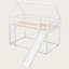 Lit simple superposé avec glissoire et échelle, structure en bois massif avec garde-corps, lit superposé pour chambre d'enfant-1200288289