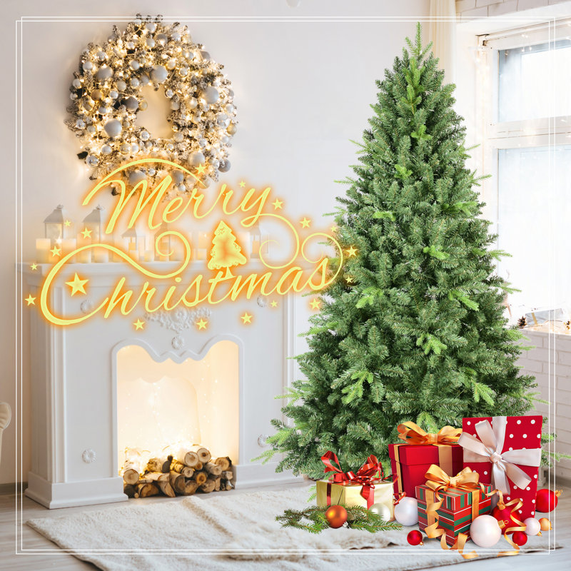 Arbre de Noël 5 pi avec 967 pointes PE + PVC - Branches articulées réalistes, H 5 pi