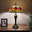 Lampe de table Tiffany avec tulipes rouges en verre coloré et ampoules DEL incluses l 12 po x P 12 po x H 22 po