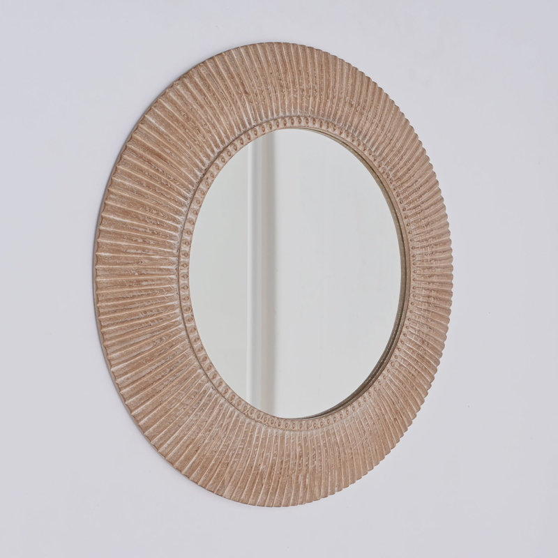 Wall Mirror | Accent Mirror | Rustic Farmhouse Style Hand carved Wooden Decorative Hanging Mirror-36 Inches