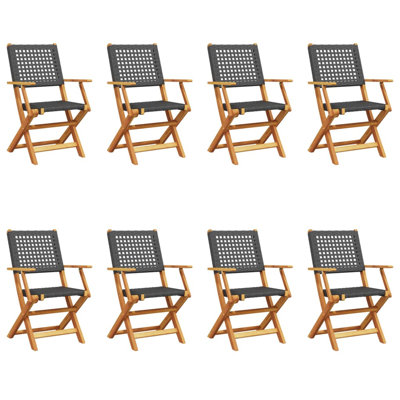 10-3 Wicker/Rattan Garden Chair With Cushion Folding Chair Set