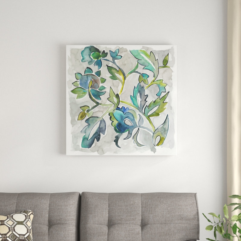Sapphire Vine II by Chariklia Zarris - Wrapped Canvas Painting, 76cm H x 76cm W