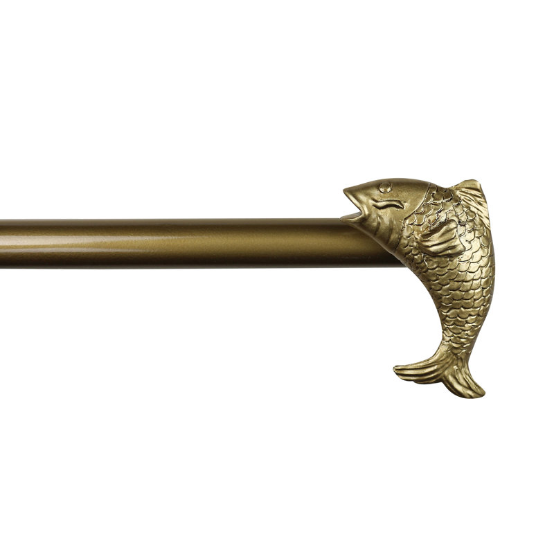 Tringle à rideaux simple ajustable Visalia Fish, 28 po à 48 po, Doré de la Renaissance