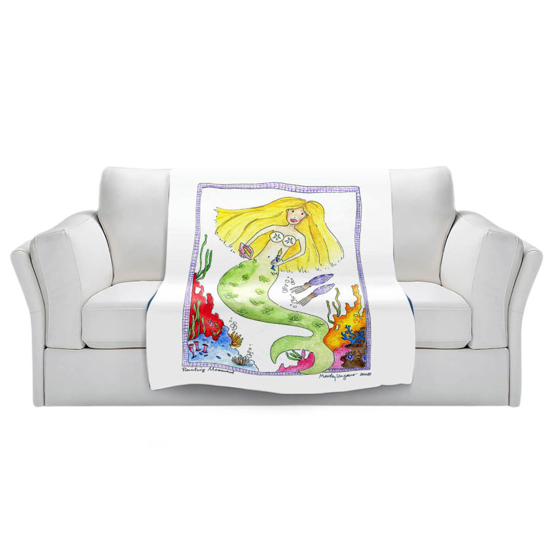  Couverture de peinture sirène, 68 po x 80 po